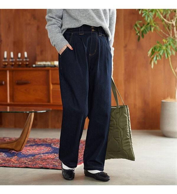 Viola e Viola（ヴィオラ エ ヴィオラ）の「【リンネルコラボ】やわらか裏起毛デニムシェフパンツ（フルレングスパンツ）」｜詳細画像