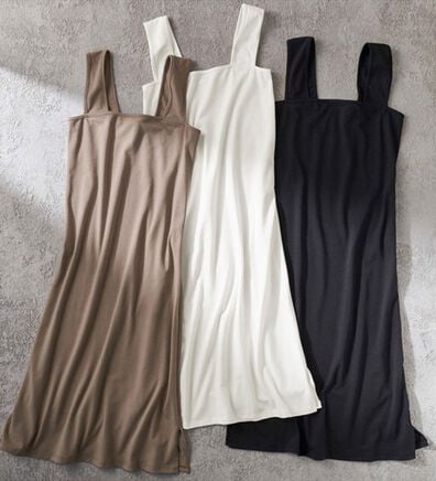 YU'NOW（ユナウ）の「【抗菌防臭】【吸水速乾】ブラ紐隠しのインナーワンピース（スリップ・ペチコート）」