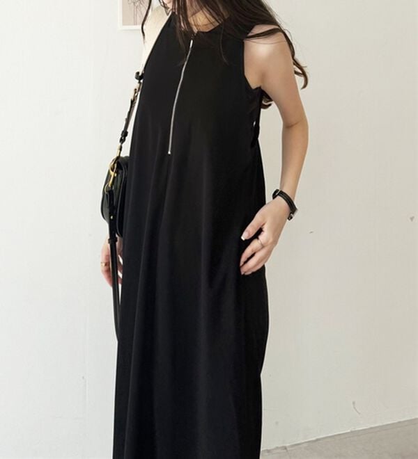 GeeRA（ジーラ）の「ハーフジップキャミワンピース（カットソーワンピース）」｜詳細画像