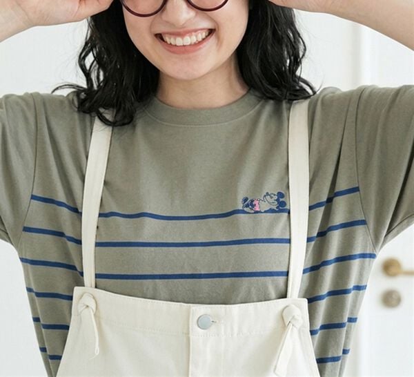BELLUNA（ベルーナ）の「＜Ｄｉｓｎｅｙ＞【ミッキー】ボーダープリントボックスシルエットTシャツ（カットソー）」｜詳細画像