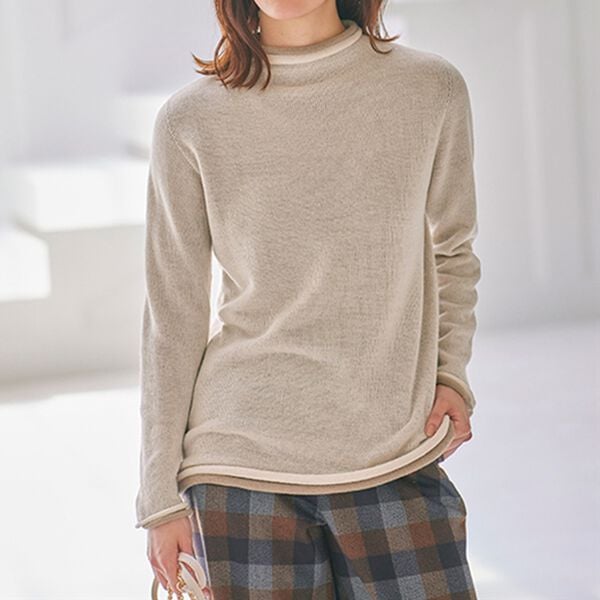 BELLUNA（ベルーナ）の「＜日本製＞ホールガーメント２枚重ね着プルオーバー（ニット・セーター）」｜詳細画像