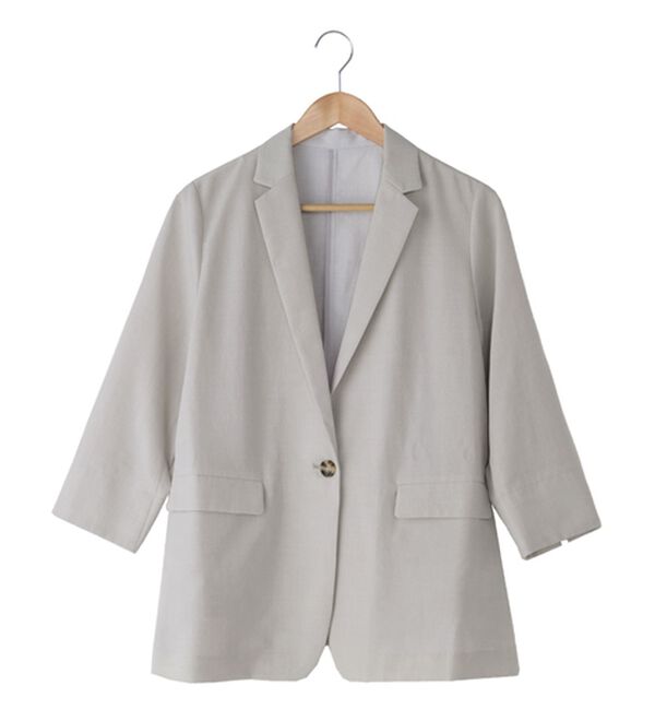 BELLUNA（ベルーナ）の「麻調素材テーラードジャケット（その他ジャケット）」｜ライトグレー