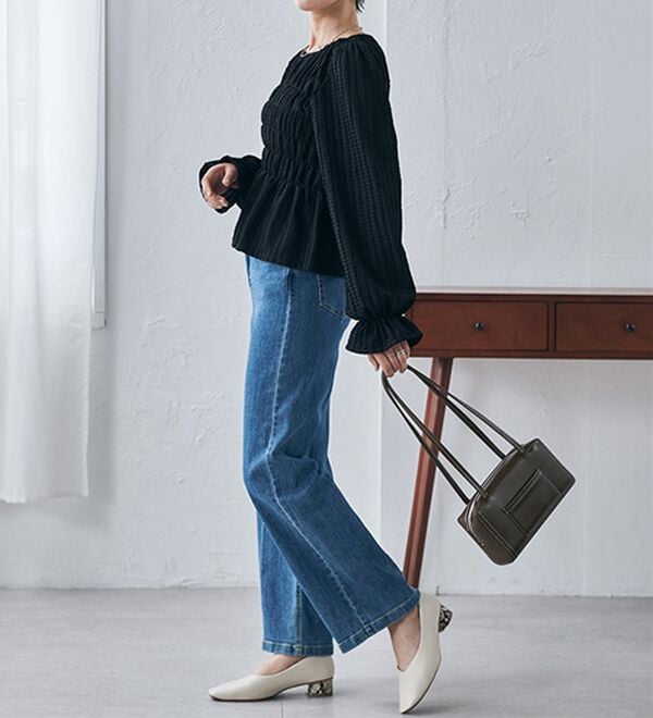 RANAN（ラナン）の「シャーリングカットブラウス（カットソー）」｜詳細画像