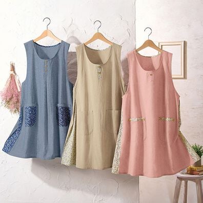 ルフラン（ルフラン）の「【３色組】毎日を彩る♪小花チュニックエプロン（エプロン）」