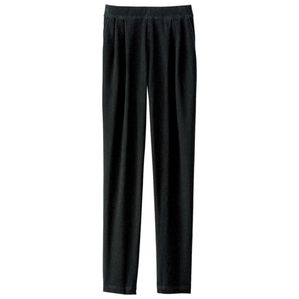 BELLUNA（ベルーナ）の「ゆったりタックニットデニムパンツ（フルレングスパンツ）」｜黒