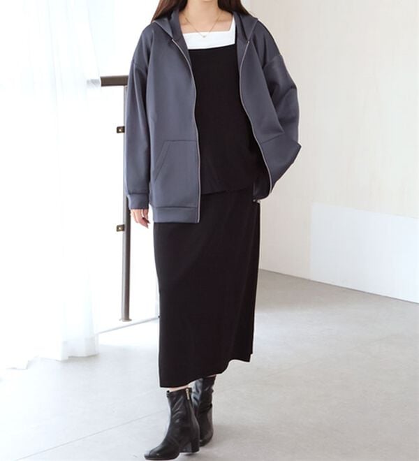 A HAPPY MARILYN（アハッピーマリリン）の「【大きいサイズ】【Ｌ～６Ｌ】「軽・薄・伸」さっと羽織れるライトダンボールパーカー（パーカー）」｜詳細画像