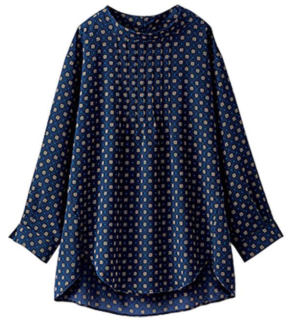 BELLUNA（ベルーナ）の「ピンタックデザイン小紋柄ブラウス（ブラウス）」｜詳細画像