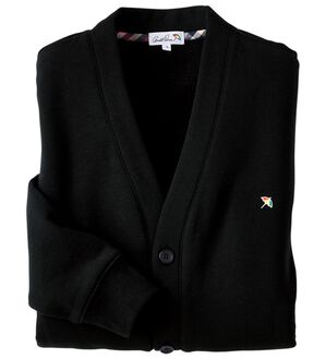 「＜アーノルド　パーマー＞さっと羽織れるスウェットカーデ（メンズカーディガン）」｜ブラック