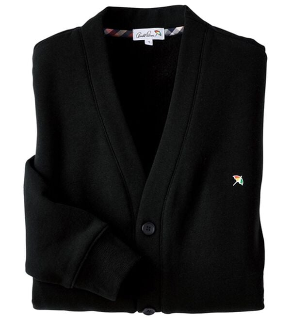 「＜アーノルド　パーマー＞さっと羽織れるスウェットカーデ（メンズカーディガン）」｜ブラック