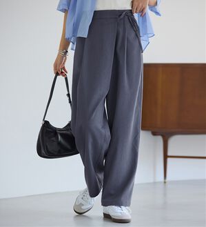 alotta（アロッタ）の「ラップリボンスラックス（フルレングスパンツ）」｜デニムブルー