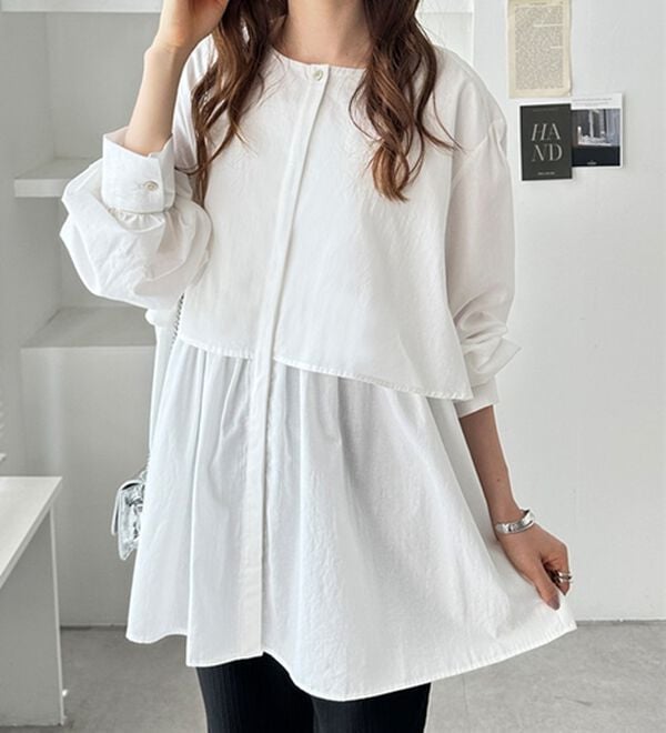 GeeRA（ジーラ）の「羽織にもなる！ペプラムシャツチュニック（チュニック）」｜詳細画像