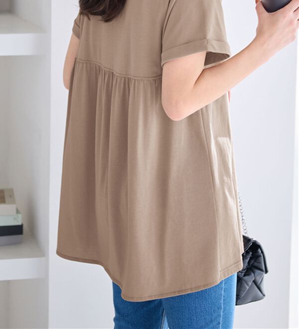 Viola e Viola（ヴィオラ エ ヴィオラ）の「すっきり魅せ切替Ａラインチュニック（チュニック）」｜詳細画像