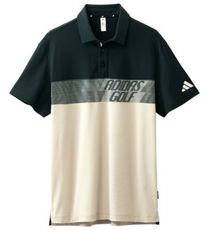 「＜アディダス＞カラーストレッチ半袖シャツ（メンズポロシャツ）」｜ブラック&times;ブラウン