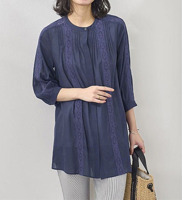 BELLUNA（ベルーナ）の「シアー素材マーガレットレース使いチュニック（チュニック）」｜詳細画像