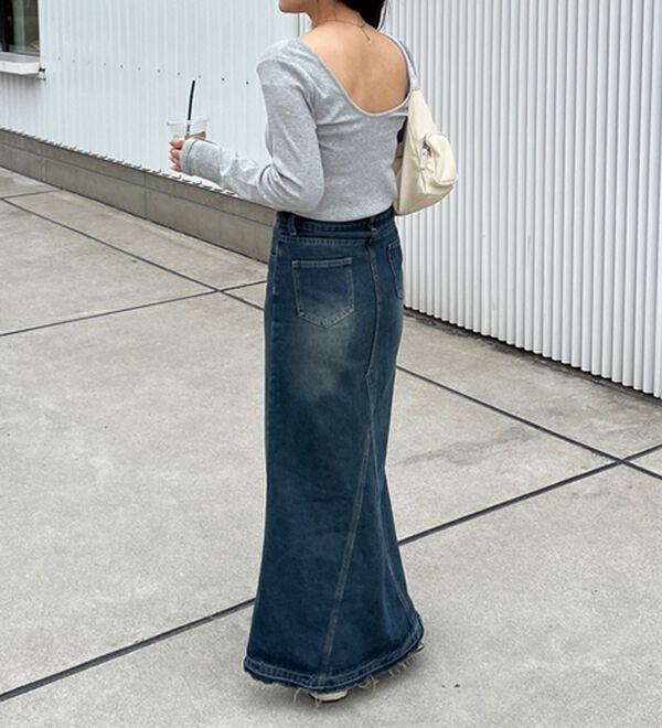 GeeRA（ジーラ）の「バックオープンリブトップス（カットソー）」｜詳細画像