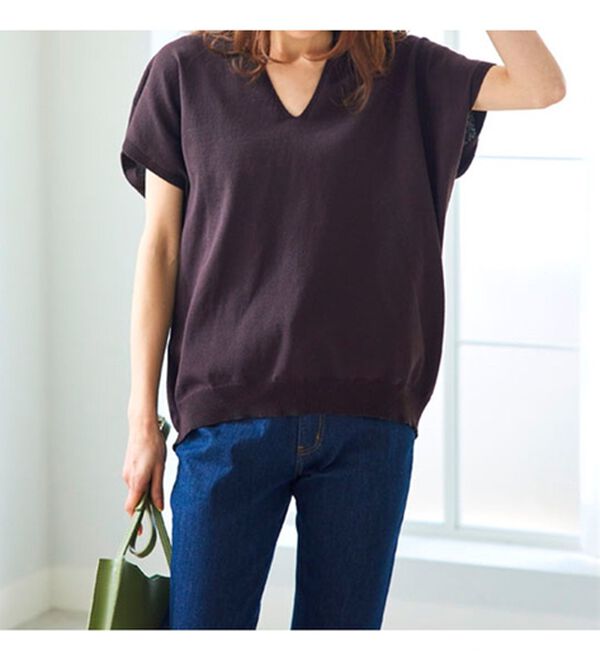 BELLUNA（ベルーナ）の「エコニットフレンチスリーブプルオーバー（ニット・セーター）」｜詳細画像