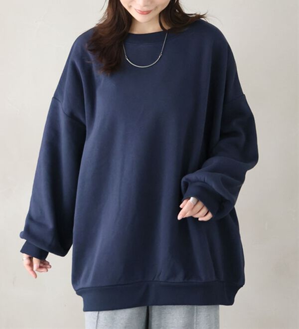 A HAPPY MARILYN（アハッピーマリリン）の「【Ｌ～８Ｌ】【ハピぽか裏起毛】２デザインから選べるロゴトレーナー 毛玉になりにくい（トレーナー・スウェット）」｜詳細画像