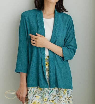 BELLUNA（ベルーナ）の「メッシュ素材トッパーカーディガン（ニットカーディガン）」