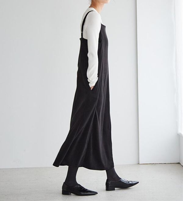 RANAN（ラナン）の「畦ニットカーデ&times;ベロアキャミワンピ（ロングワンピース）」｜詳細画像