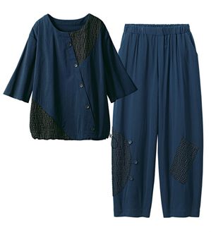 ルフラン（ルフラン）の「涼やか素材デザインセットスーツ＜アデリナ＞（カットソー）」｜詳細画像