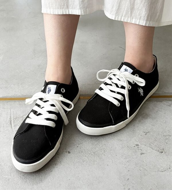 GeeRA（ジーラ）の「【ＵＳ．ＰＯＬＯ．ＡＳＳＮ】レースアップスニーカー（スニーカー）」｜ブラック