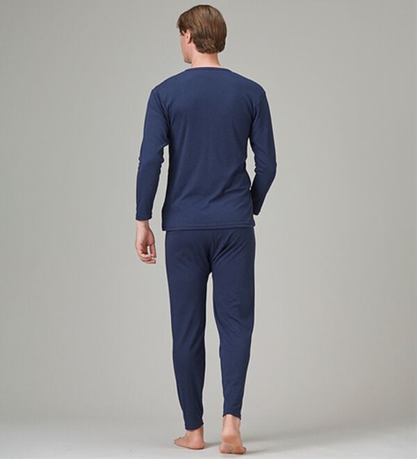 「【３色組】サーモケア（Ｒ）吸湿発熱綿混裏起毛インナー上下３色組（メンズ肌着・インナーウェア）」｜詳細画像