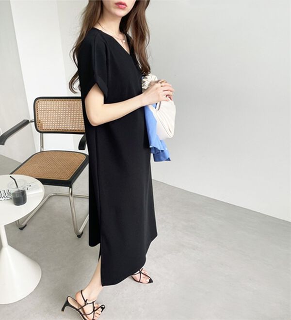 GeeRA（ジーラ）の「ひんやり快適！ジャカードスキッパーワンピ（カットソーワンピース）」｜詳細画像