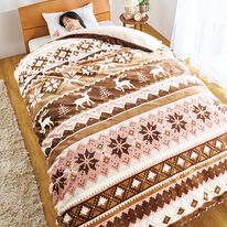 「【早割】毛布にもなるフランネル掛布団カバー＜２ＷＡＹ・あったか・裏面シープ調・アルミシート入＞（掛布団カバー）」