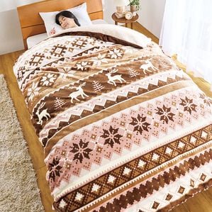 「【早割】毛布にもなるフランネル掛布団カバー＜２ＷＡＹ・あったか・裏面シープ調・アルミシート入＞（掛布団カバー）」｜詳細画像