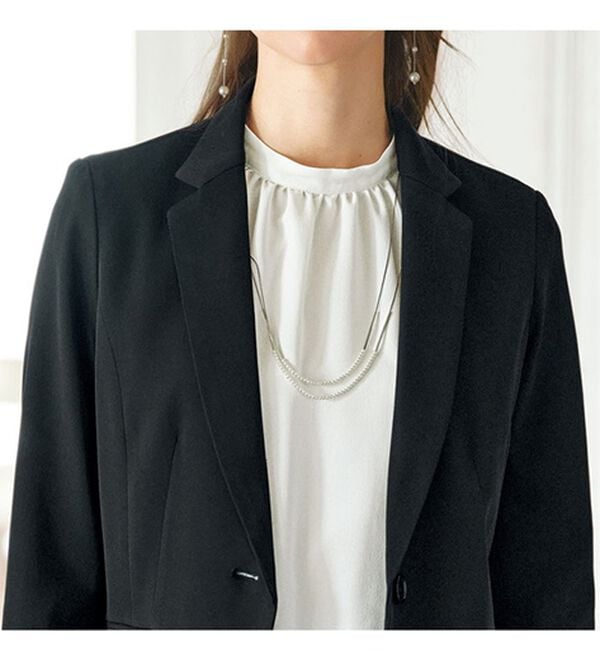 BELLUNA（ベルーナ）の「快適！ストレッチ素材ワンピースアンサンブル（ワンピースセットスーツ）」｜詳細画像