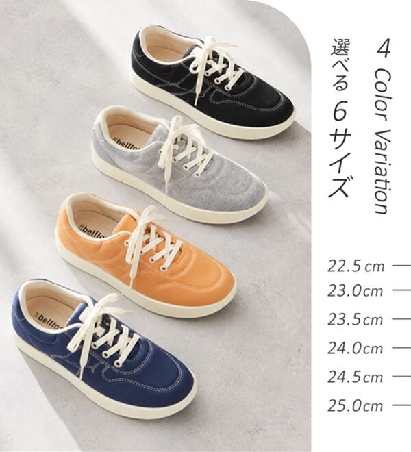 BELLUNA（ベルーナ）の「はっ水！ふんわり柔らかステッチデザインスニーカー＜幅広4E・防滑ソール・軽量＞（スニーカー）」｜詳細画像