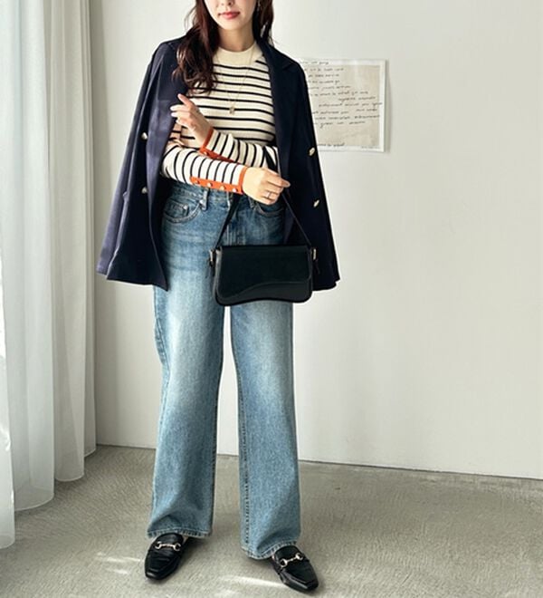 GeeRA（ジーラ）の「袖口ボタン配色ハイネックリブニット（ニット・セーター）」｜詳細画像