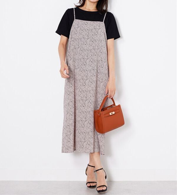 BELLUNA（ベルーナ）の「【2点セット】花柄プリントキャミワンピースアンサンブル（プリントワンピース）」｜詳細画像