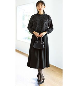 花柄レース使いドッキングワンピース - ベルーナ【公式】