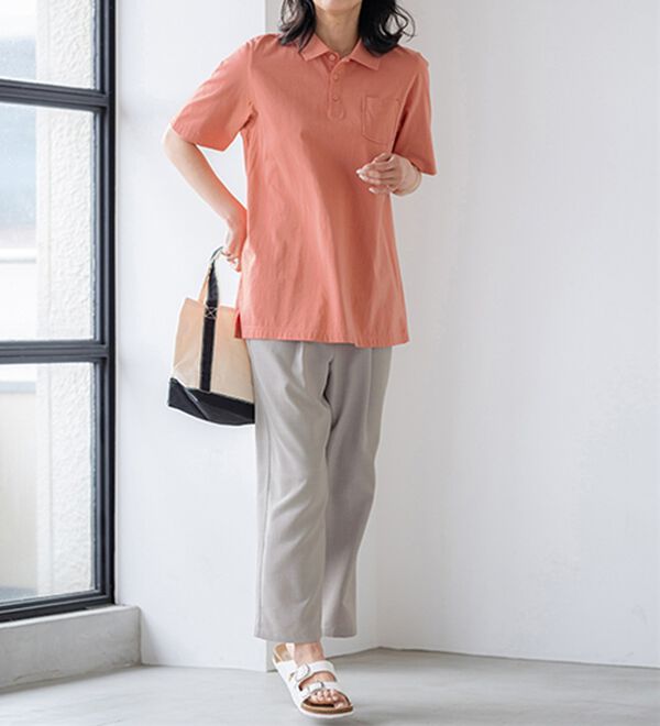 BELLUNA（ベルーナ）の「【ヒンヤリ機能付き＆綿１００％】サマ見えポロチュニック（チュニック）」｜詳細画像