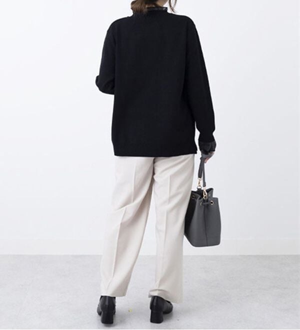 BELLUNA（ベルーナ）の「衿＆袖シアーニット使いプルオーバー（ニット・セーター）」｜詳細画像