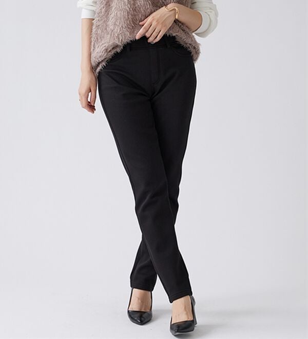 裏ベロアストレッチ素材レギンスパンツ【Prima fit pants】 - ベルーナ