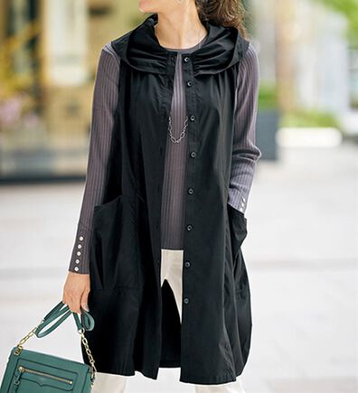 BELLUNA（ベルーナ）の「重ねて細見えデザインロングベスト（ベスト）」