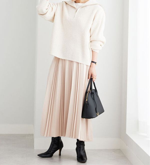 BELLUNA（ベルーナ）の「あぜ編ハーフジップニットプルオーバー（ニット・セーター）」｜詳細画像