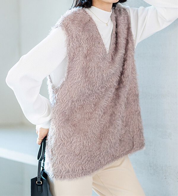 BELLUNA（ベルーナ）の「上品シャギー素材ベストアンサンブル（アンサンブル）」｜詳細画像