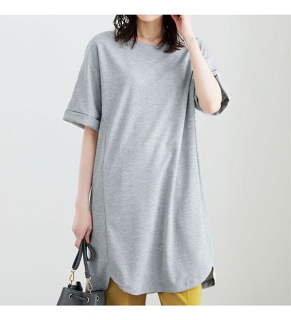 BELLUNA（ベルーナ）の「かのこ素材裾ラウンドチュニックワンピース（チュニックワンピース）」｜詳細画像