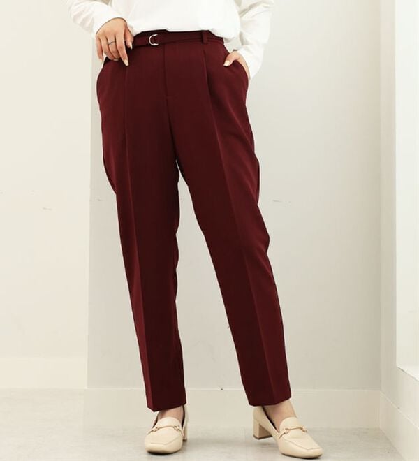 BELLUNA（ベルーナ）の「ダブルクロスベルト付テーパードパンツ（テーパードパンツ）」｜詳細画像