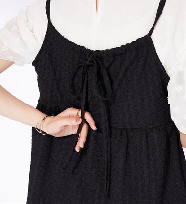 BELLUNA（ベルーナ）の「ジャカード素材バックリボンビスチェ（タンクトップ・キャミソール）」｜詳細画像