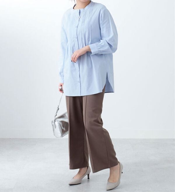 BELLUNA（ベルーナ）の「カットツイル素材ストレートパンツ（フルレングスパンツ）」｜詳細画像