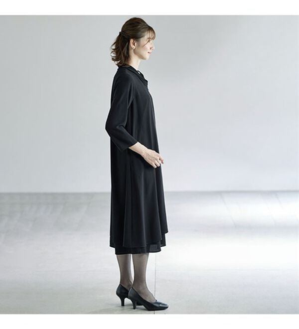 BELLUNA（ベルーナ）の「洗える！冷感素材ドレープワンピース（ブラックフォーマル（喪服・礼服））」｜詳細画像