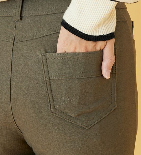 BELLUNA（ベルーナ）の「【選べる裏起毛】静電気防止！ブーツカットヘリンボーンパンツ（フルレングスパンツ）」｜詳細画像