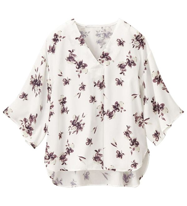 GeeRA（ジーラ）の「花柄フレアースリーブブラウス（ブラウス）」｜詳細画像