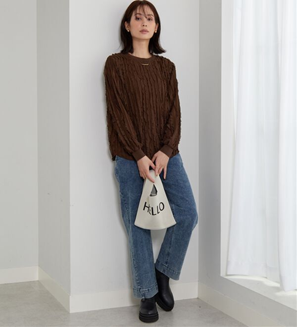 BELLUNA（ベルーナ）の「フリルジャカード素材プルオーバー（カットソー）」｜詳細画像