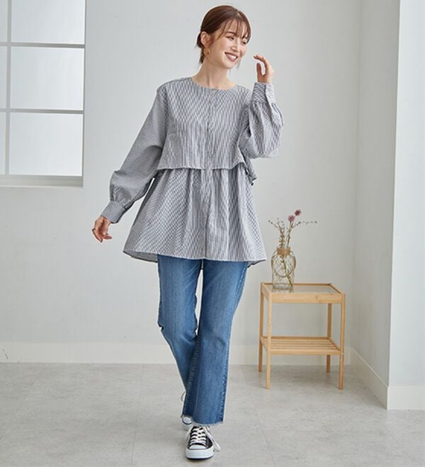 GeeRA（ジーラ）の「羽織にもなる！ペプラムシャツチュニック（チュニック）」｜詳細画像