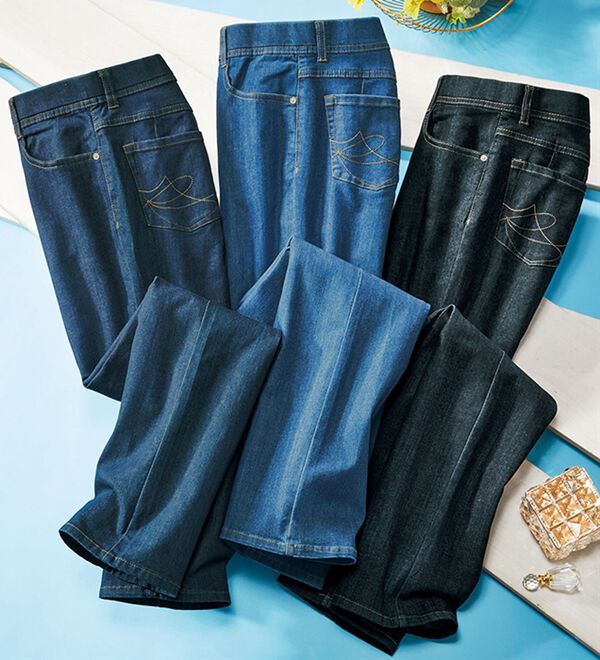 【2着セット】デニムパンツ、ストレッチ、ドレープ、ジーンズ、アイテム番号M-13 2着セット】デニムパンツ、ストレッチ、ドレープ、ジーンズ